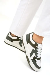 Khaki-White Women's Sneaker 19602