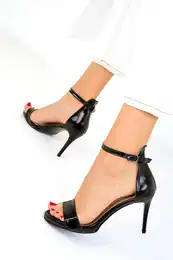 Black Matte Patent Leather Women's Classic High Heel Shoes 19496