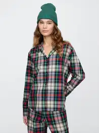 Oversize poplin pajama shirt - Women's