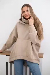 Oversize insulated sweatshirt light beige