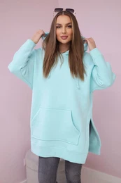 Insulated sweatshirt with side slits mint