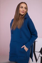 Insulated sweatshirt with slits on the sides jeans