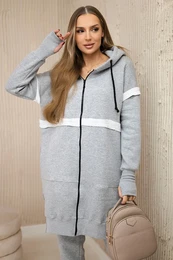 Insulated set with a long sweatshirt in gray color