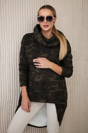 Mikina s dlouhm zadnm dlem camo khaki+zelen