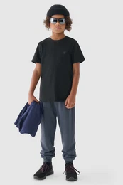 Boys Smooth Cotton T-shirt Black 4FJWMM00TTS