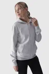 Women's Hoodie Zippered Cotton Gray 4FWMM00TSW
