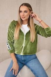 Velour hoodie green