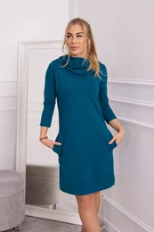 Navy dress with hood and pockets
