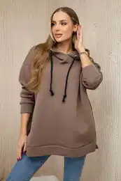 Insulated sweatshirt with zipper on the side of the mocha