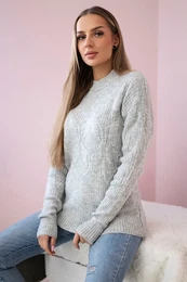 Svetr pevleen pes hlavu s mdn edou vazbou