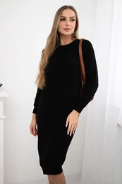 Striped sweater dress in black
