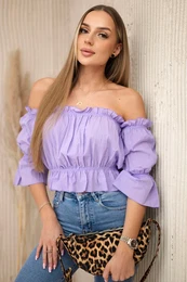Purple blouse over the shoulder