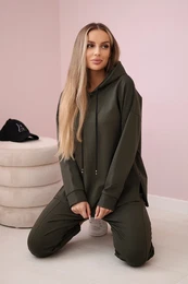 Set Punto Milano zimn mikina s kapuc + kalhoty khaki