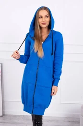 Dlouh zateplen mikina s kapuc fialov modr