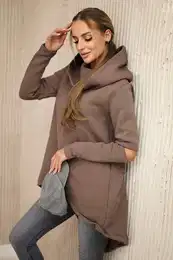 Insulated sweatshirt with a longer mocha back