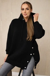 Insulated sweatshirt with black press studs