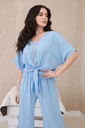 Set of blouses with blue trousers