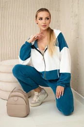 Ribbed velour set sweatshirt + trousers navy