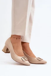 Elegant Pumps with Ornament 2740 Beige