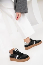 Black-Silver Women's Sneakers 19968