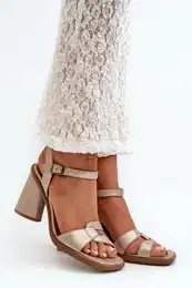 Leather Sandals with Heel