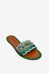 PS1 Women's Embellished Slippers Green Bellisa