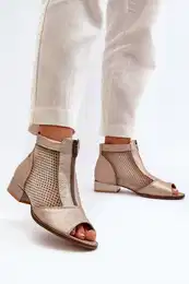 Women's Flat Heel Open Toe Boots