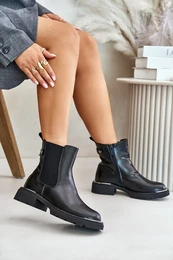 Leather Ankle Boots With Zipper