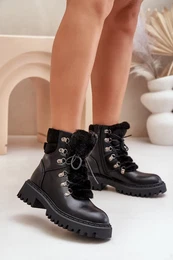 FI1 Warm ankle boots with zipper made of eco leather black Willatta