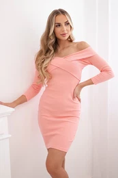 Apricot V-neck dress