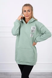 Hoodie with dark mint patches