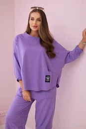 Set of cotton sweatshirt and trousers purple