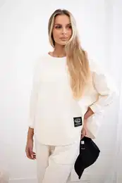 Set Punto Milano winter sweatshirt + trousers light beige