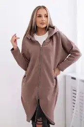 Long insulated mocha sweatshirt