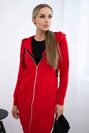 Women's long hoodie - red