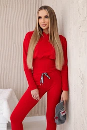 Set with wide cuffs in red color