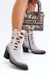 Leather Boots with Cutouts
