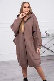 Oversize insulated mocha sweatshirt