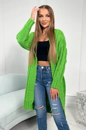 Cable knit sweater light green