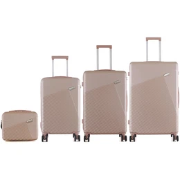 Unisex's 3-in-1 ABS Suitcases Set+Toiletry Bag T5758-0