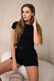 Cotton set with black shorts