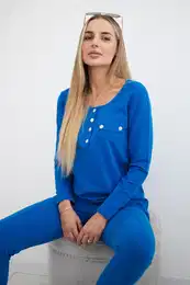 Set with press stud neckline in purple blue color