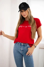 Shopping blouse is my cardio red