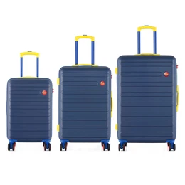 Unisex's 3-in-1 ABS Suitcases Set T5847-0 Navy Blue