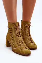 Suede Laced Booties
