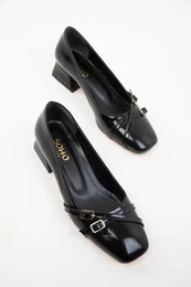 Black Patent Leather Women's Classic High Heel Shoes 19997