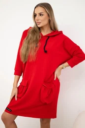 Red dress with a hood