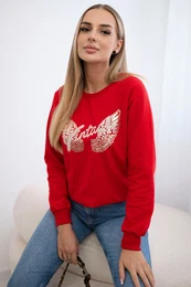 Red sweatshirt with print