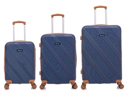 Unisex's 3-in-1 ABS Suitcases Set T5848-0 Navy Blue