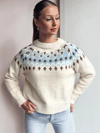 enski pulover SKADOVA svetlo be barve